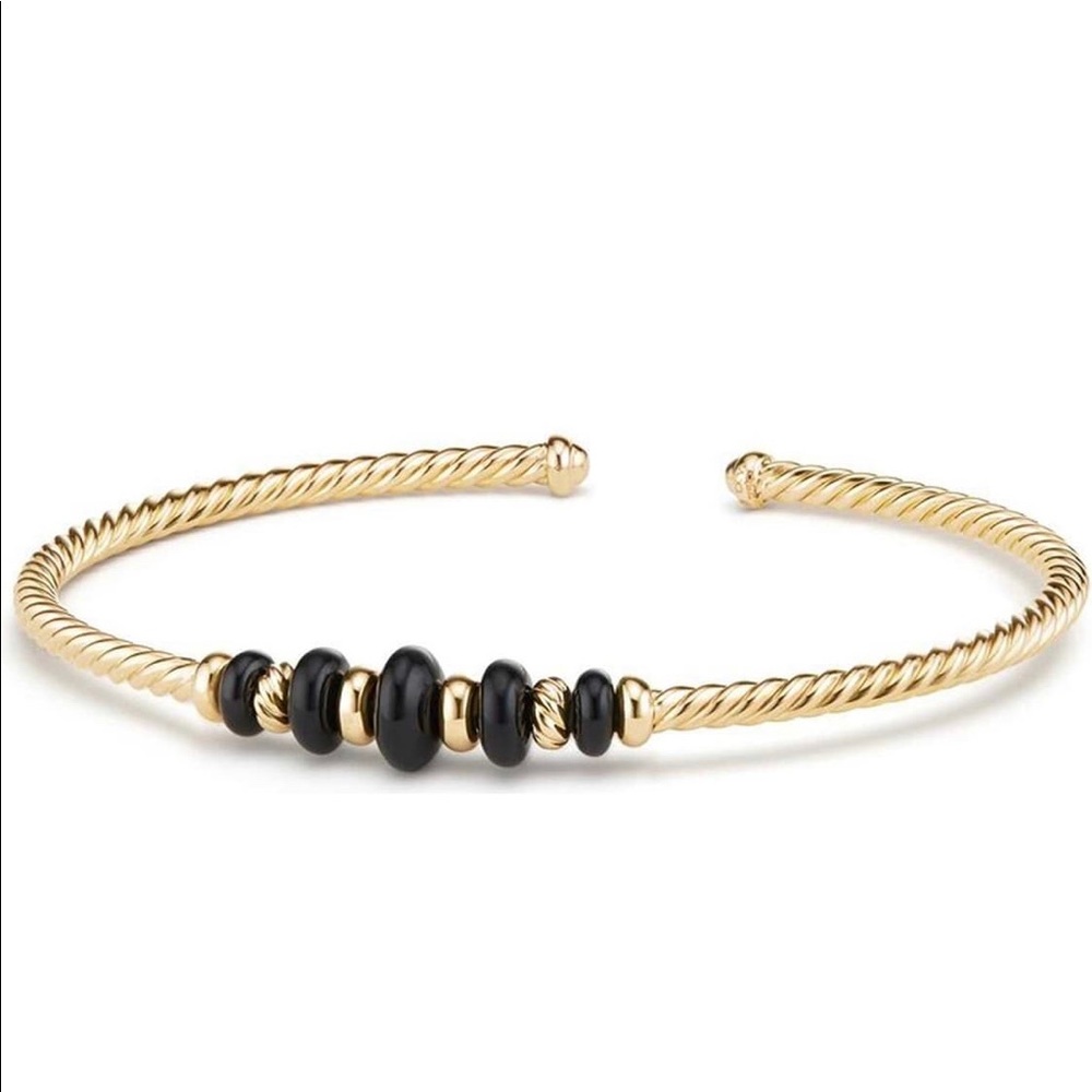 Rio Rondelle Bracelet with Black Onyx 18k Gold
